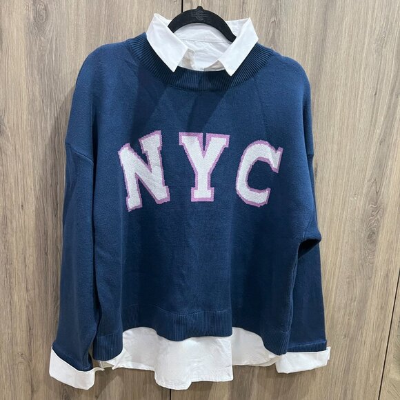 Maeve Anthropologie Graphic Twofer NYC Sweater - Picture 10 of 13